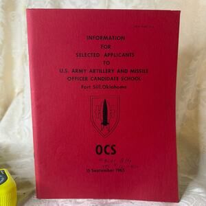 1965-66 Fort Sill OCS Officer Student Guide + Inserts Army Vietnam Era
